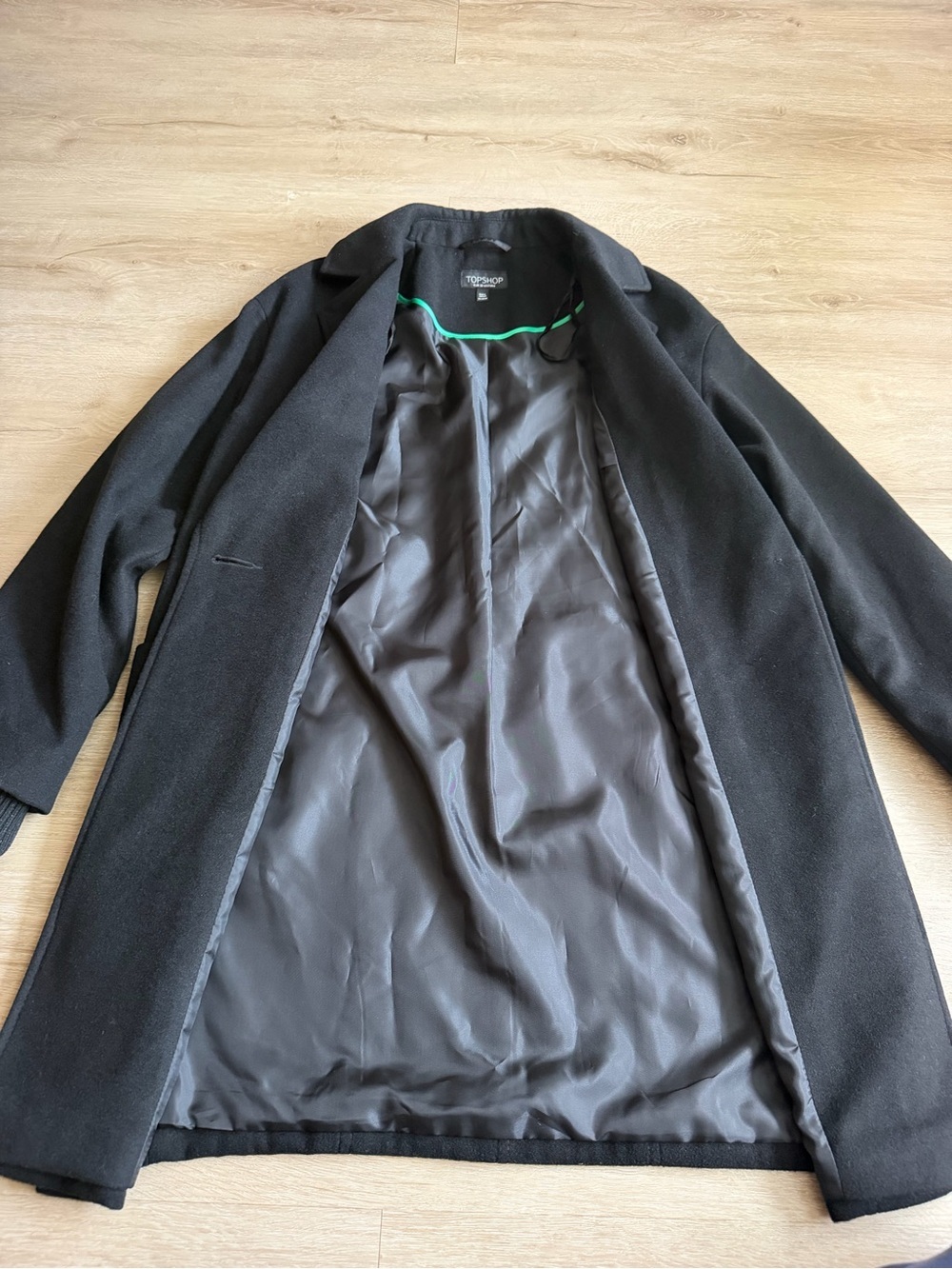 Top shop Black Pea coat Single Button Classic SZ 0 - Picture 2 of 6